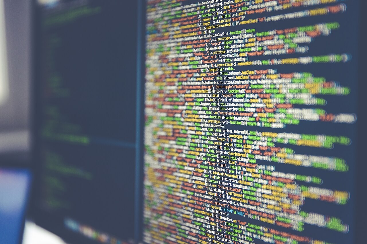 Código exibido em uma tela de computador