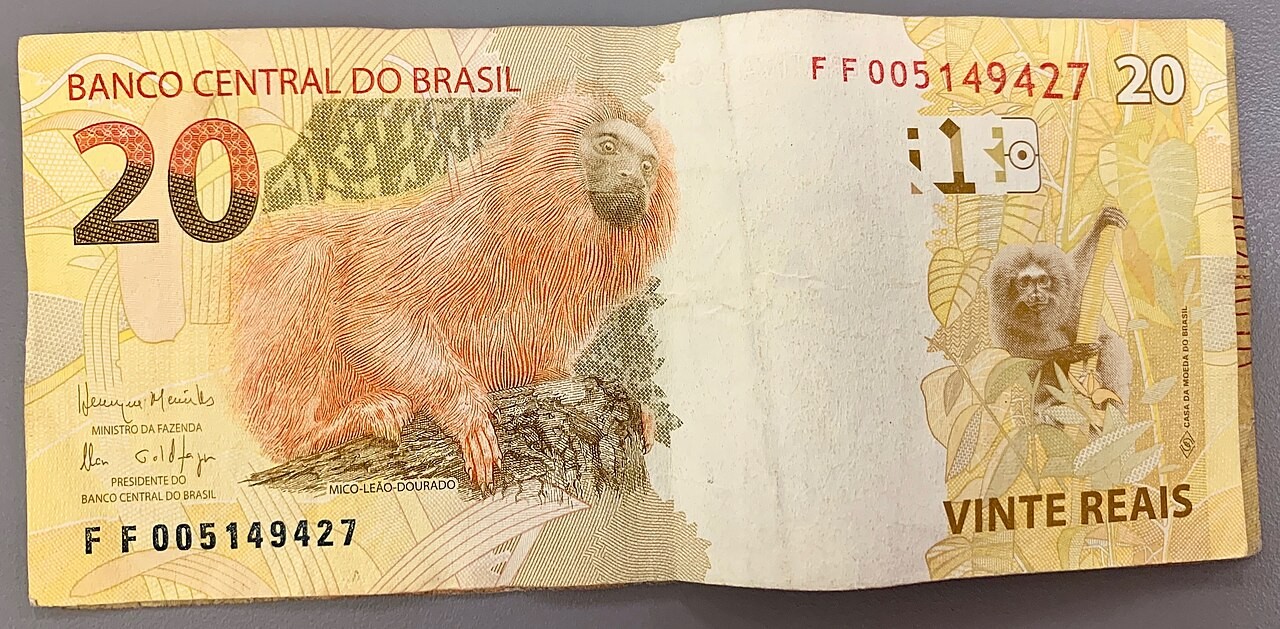 Cédula de R$ 20 em fotografia de arquivo. Imagem ilustrativa sobre depósitos e garantias financeiras